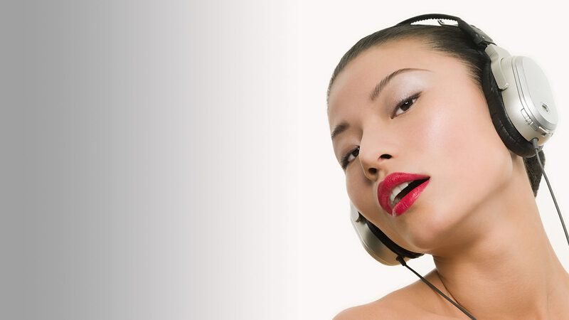 woman wearing headphones