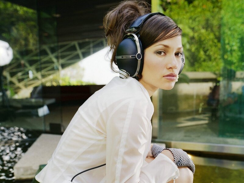 woman wearing headphones