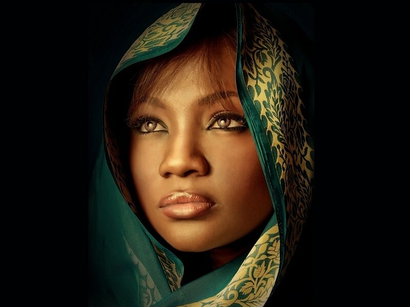 Woman Wearing Headscarf — Green