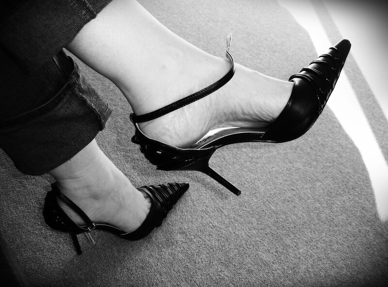 Woman Wearing High Heels — Black, Dramatic