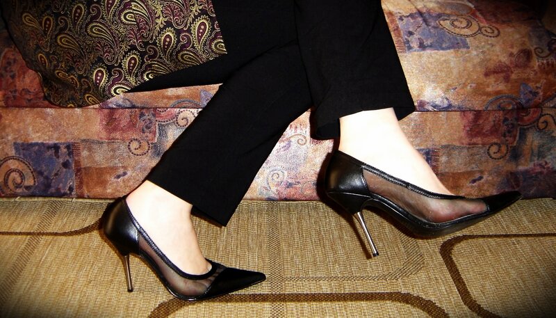Woman Wearing High Heels — Black
