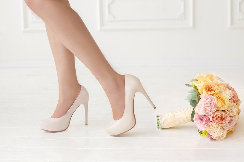 Woman Wearing High Heels — White, Serene
