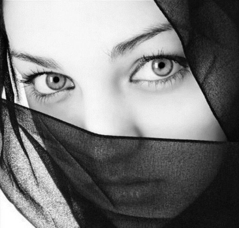 Woman Wearing Hijab — Black