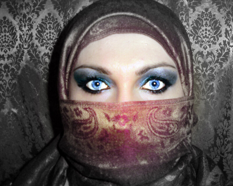 Woman Wearing Hijab — Blue