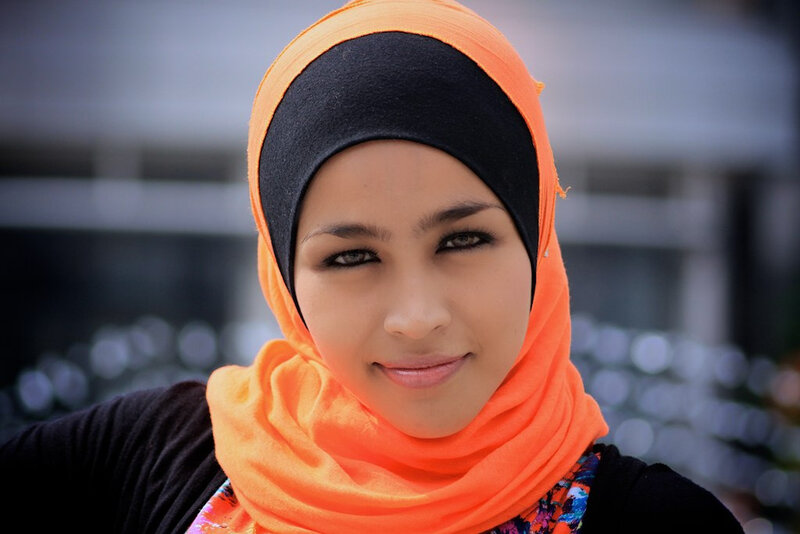 Woman Wearing Hijab — Orange