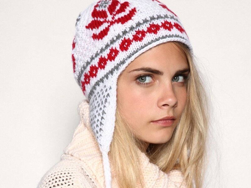 woman wearing knit hat