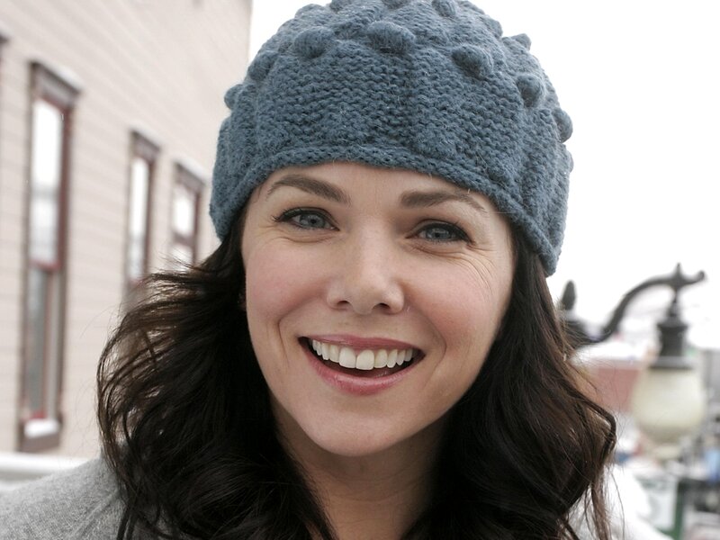 Woman Wearing Knit Hat — Gray, Happy