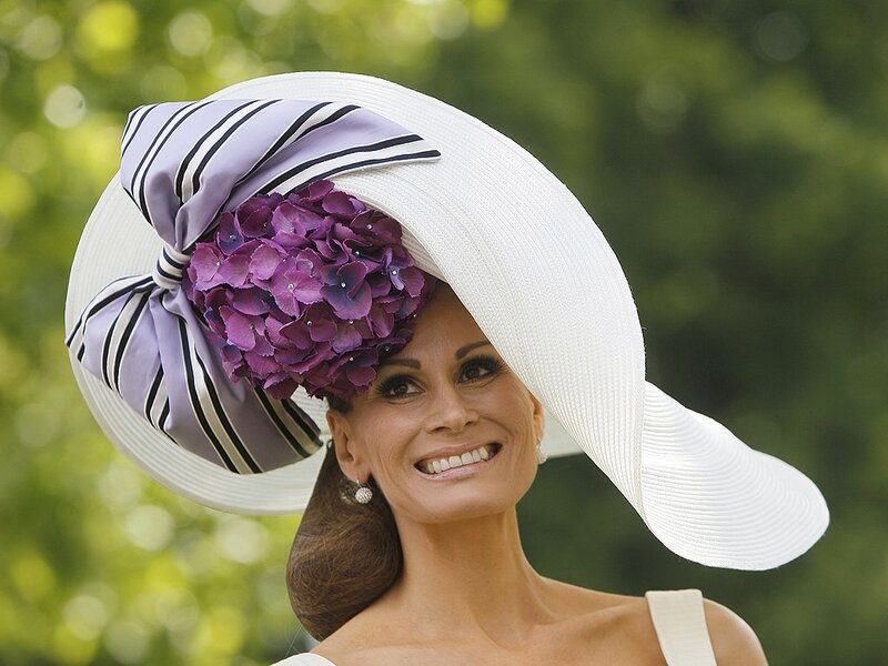 Woman Wearing Large Hat — White