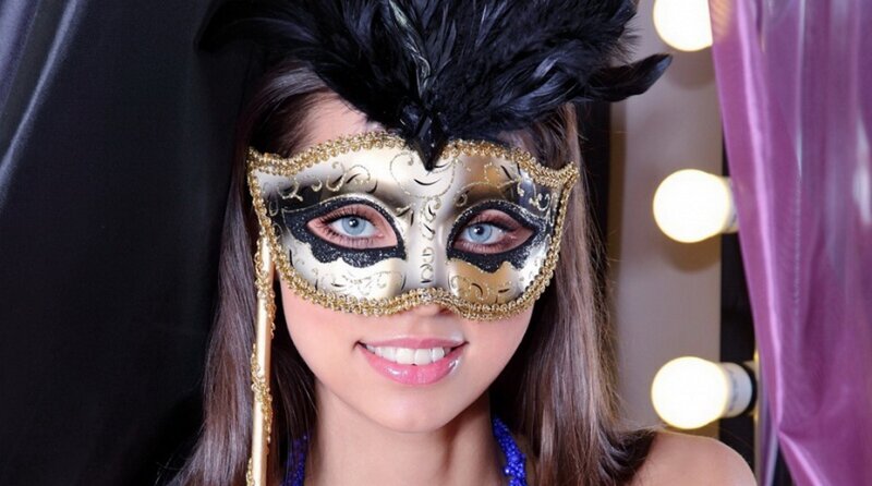 Woman Wearing Mask — Black, Dramatic, Photograph, Feather