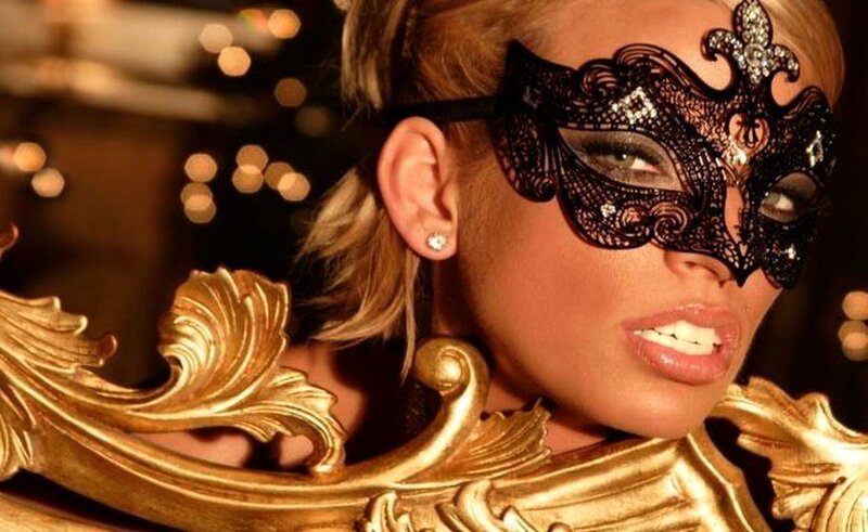 Woman Wearing Mask — Black, Dramatic