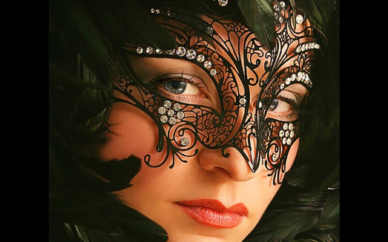 Woman Wearing Mask — Black