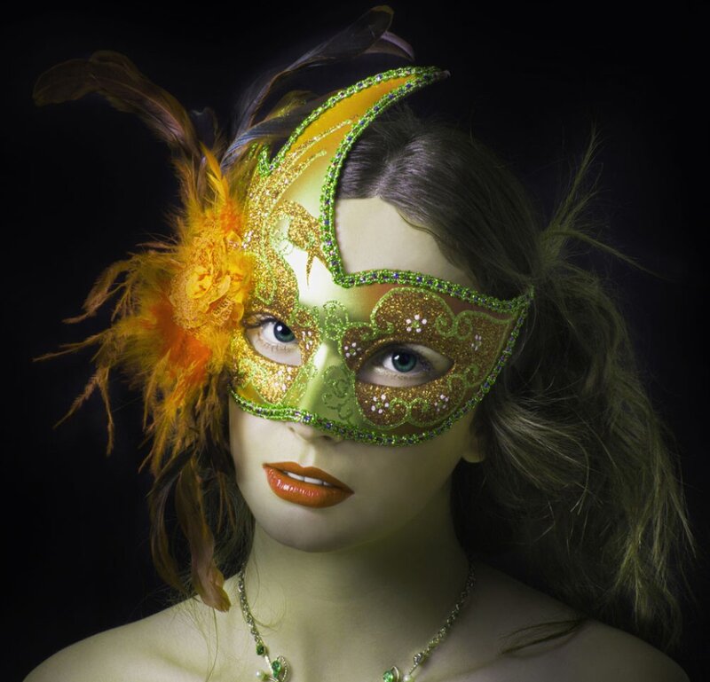 Woman Wearing Mask — Green