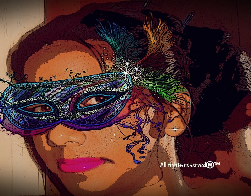 Woman Wearing Mask — Purple