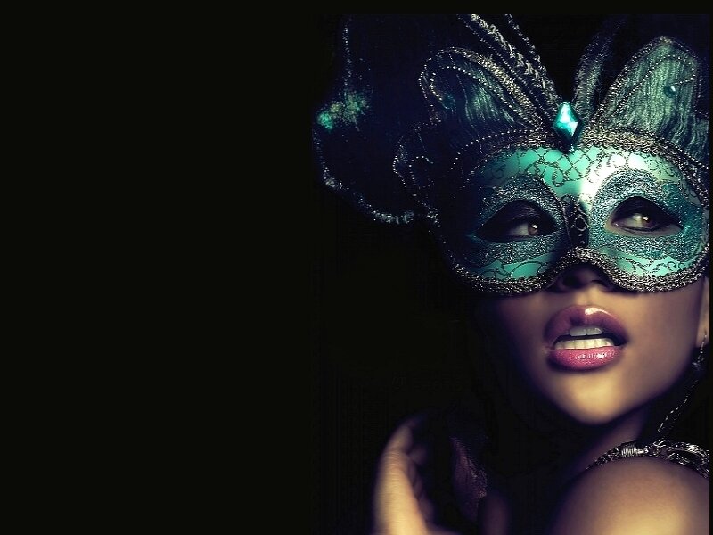 Woman Wearing Mask — Teal