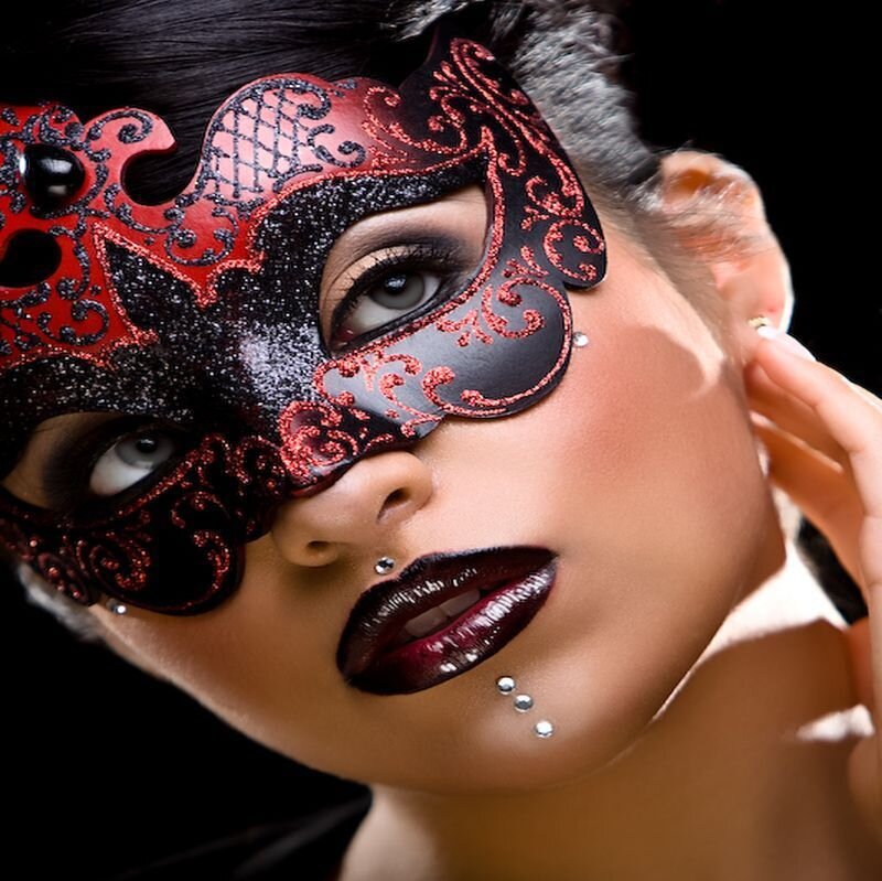 Woman Wearing Masquerade Mask