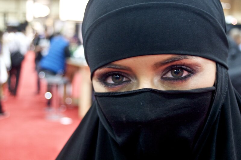 woman wearing niqab at event