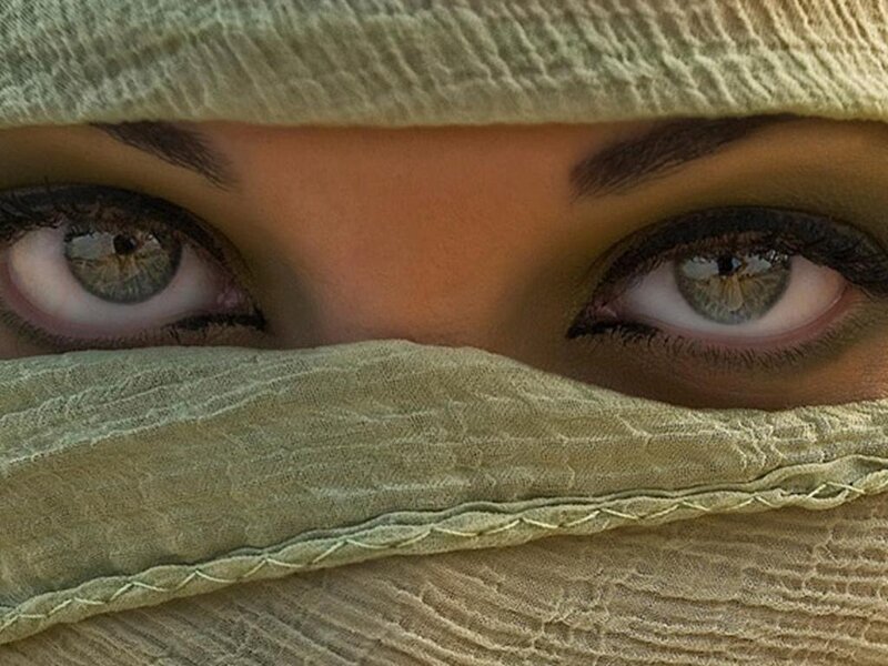Woman Wearing Niqab — Beige