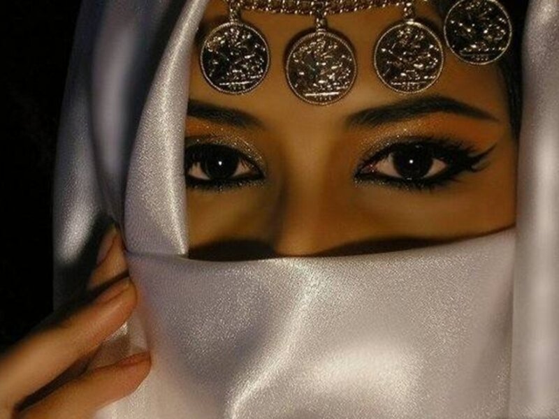 Woman Wearing Niqab — White