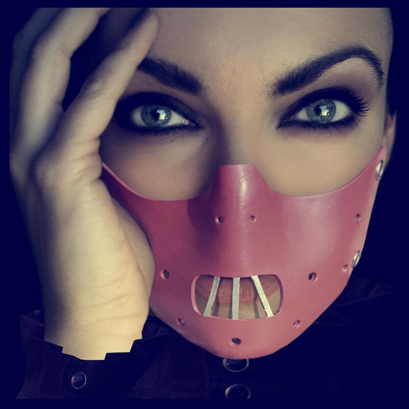 Woman Wearing Pink Mask