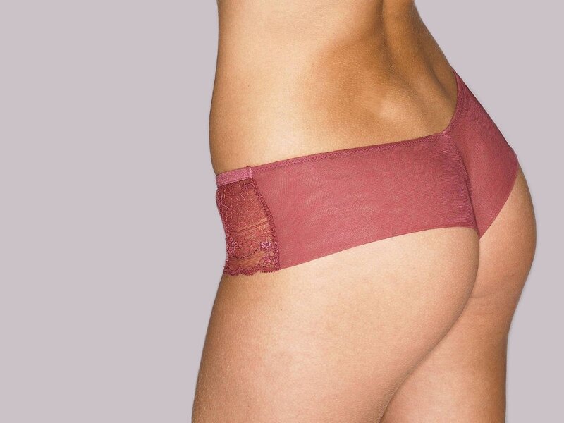woman wearing pink underwear