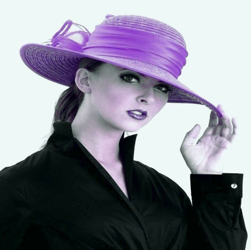 Woman Wearing Purple Hat — Dramatic