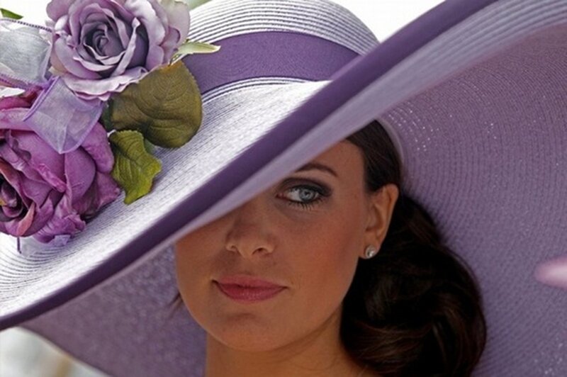 Woman Wearing Purple Hat — Elegant