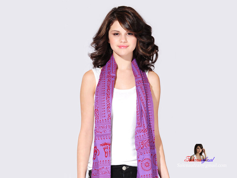 woman wearing purple scarf