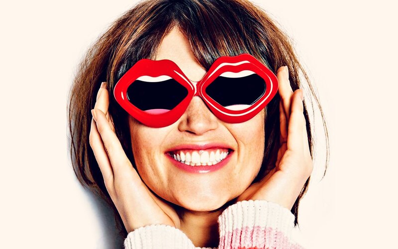 Woman Wearing Red Glasses — Playful