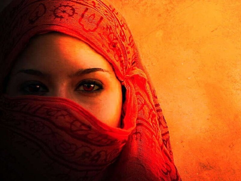 Woman Wearing Red Headscarf