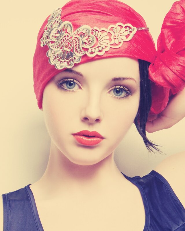 Woman Wearing Red Headwrap