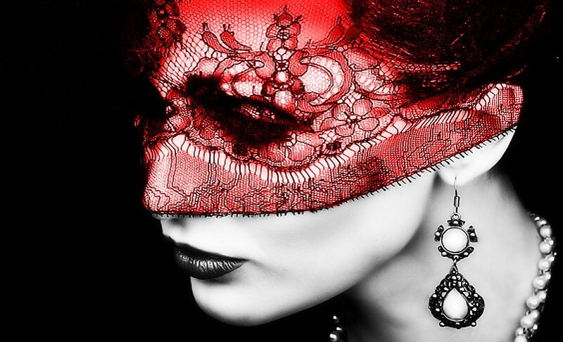 Woman Wearing Red Mask — Dramatic
