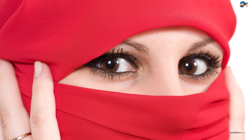 Woman Wearing Red Veil — Neutral