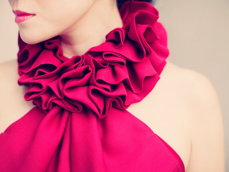 Woman Wearing Ruffled Dress