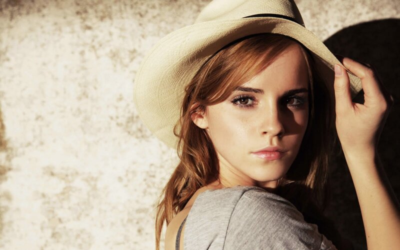 Woman Wearing Straw Hat — Beige, Dramatic, Afternoon
