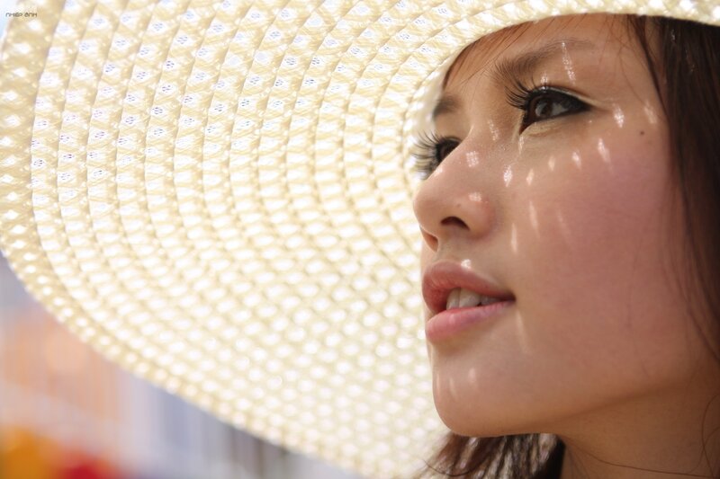 Woman Wearing Straw Hat — Beige, Serene, Afternoon, Photograph