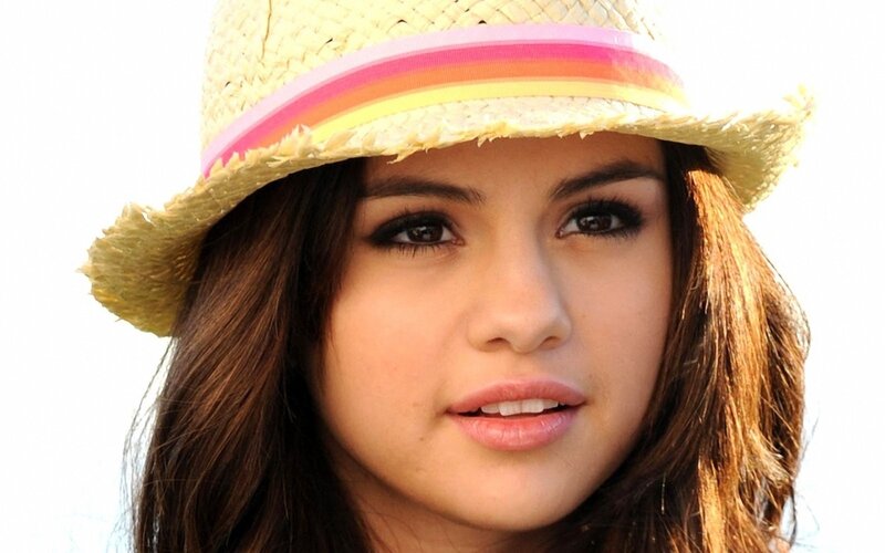 Woman Wearing Straw Hat — White, Neutral
