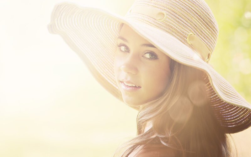 Woman Wearing Sun Hat — Yellow