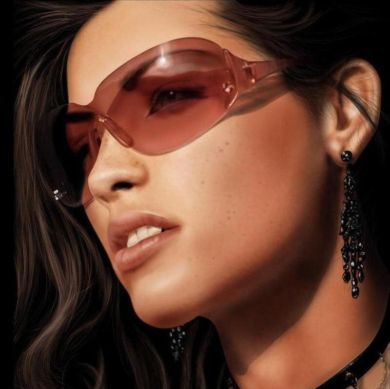 Woman Wearing Sunglasses — Brown, Dramatic