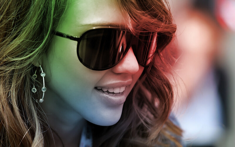 woman wearing sunglasses smiling