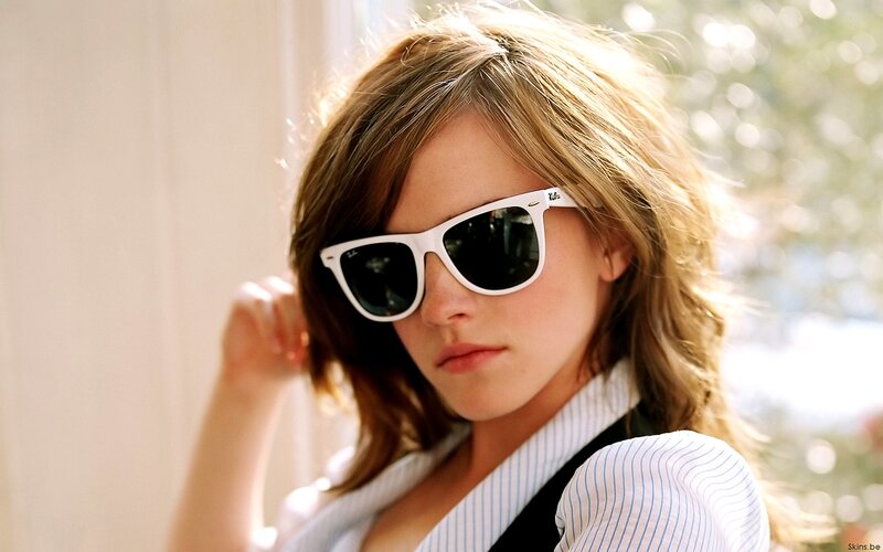 Woman Wearing Sunglasses — White, Calm