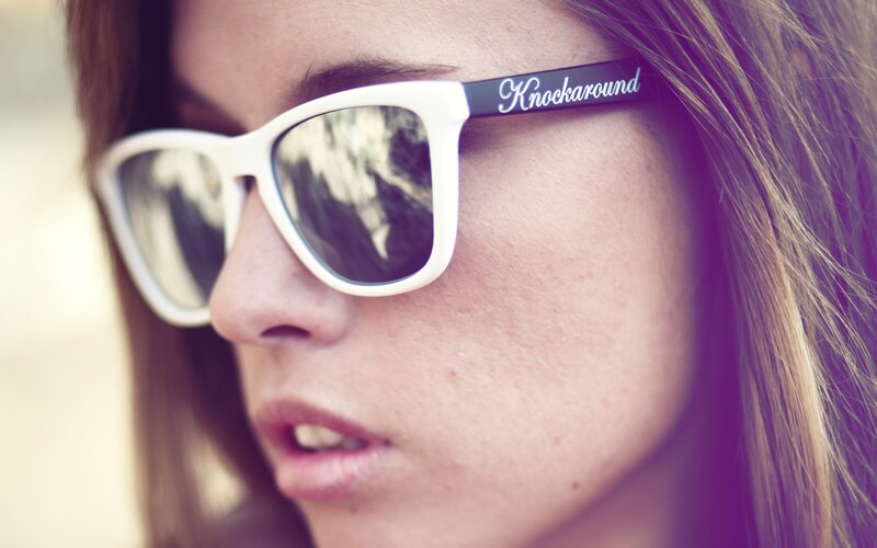 Woman Wearing Sunglasses — White, Cool