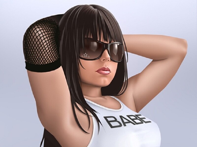 Woman Wearing Sunglasses — White