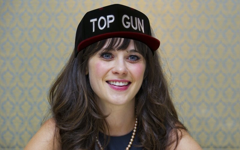 Woman wearing top gun hat