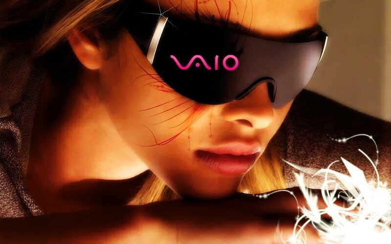 woman wearing vaio glasses