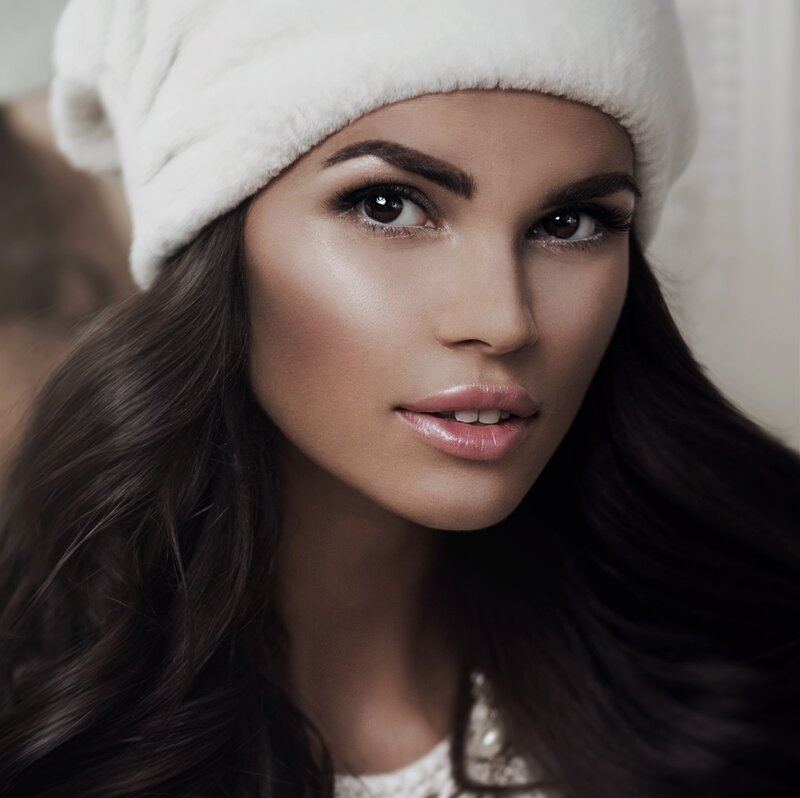 Woman Wearing White Hat — Calm, Winter