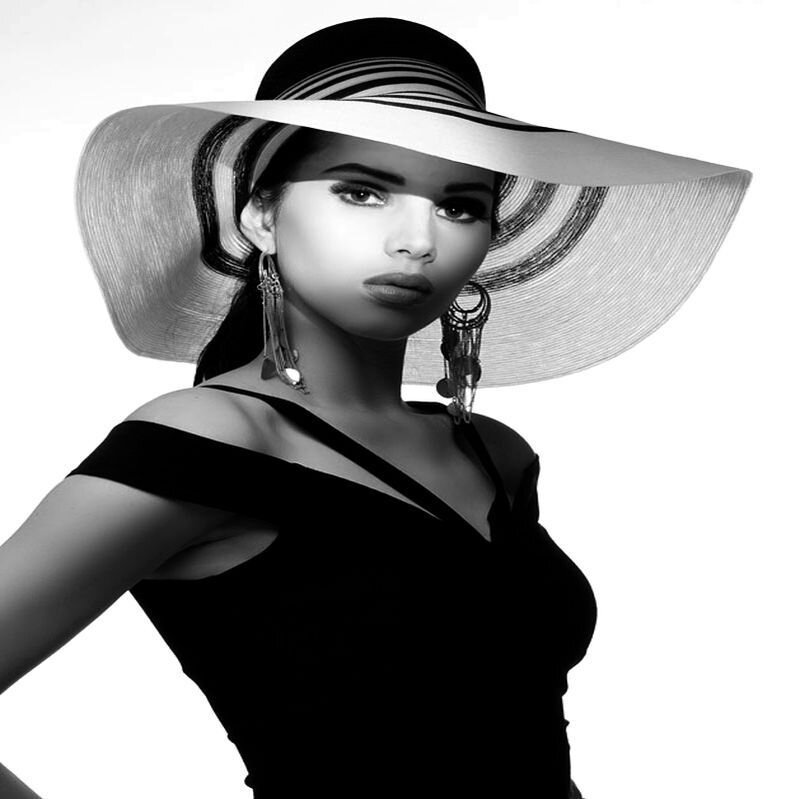 Woman Wearing Wide-brimmed Hat
