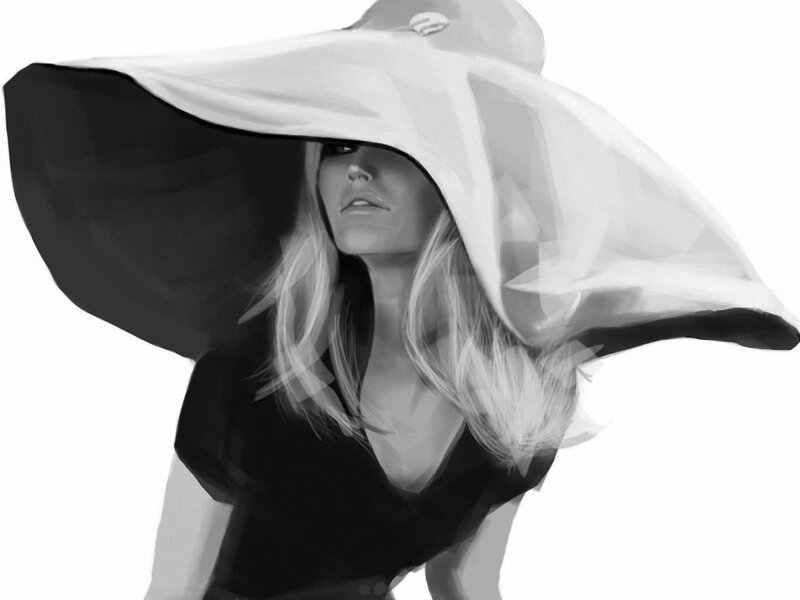 Woman Wearing Wide Hat