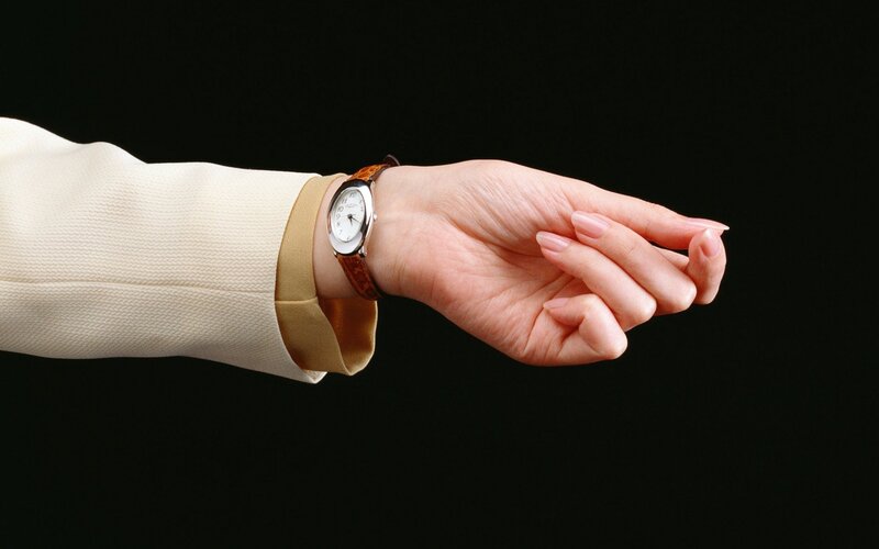 woman wearing wristwatch