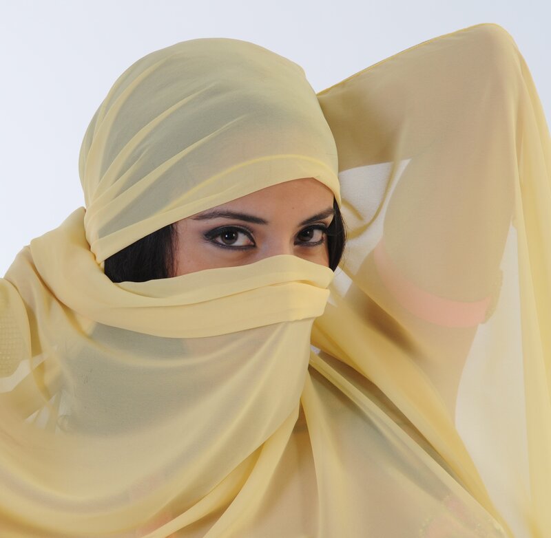 woman wearing yellow hijab