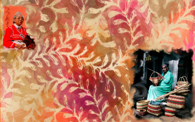 Woman Weaving Baskets